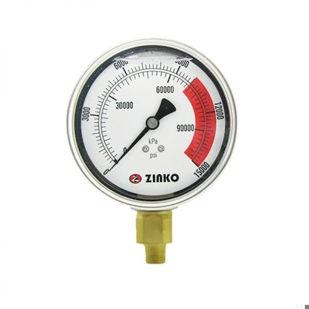 Zinko GAUGE 4 in DIA, 1/4 in NPT, 010,000 PSI 55-1211